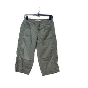 Hei Hei Anthropologie Olive Green Cargo Capri Pants Womens Size 2 Cotton Cropped